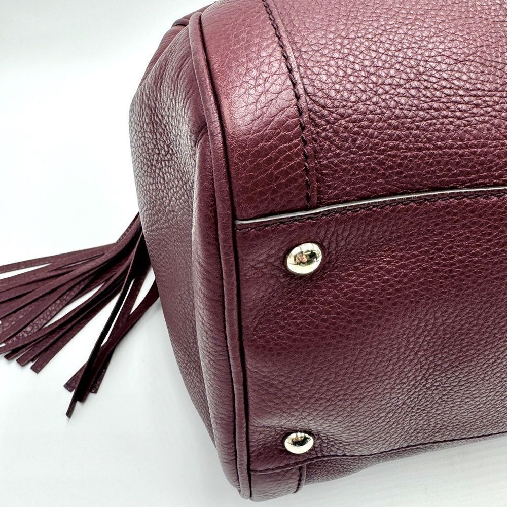 Gucci SoHo Plum Leather Bowler Boston Doctor Bag Interlocking GG Satchel Ex++ - Picture 5 of 16